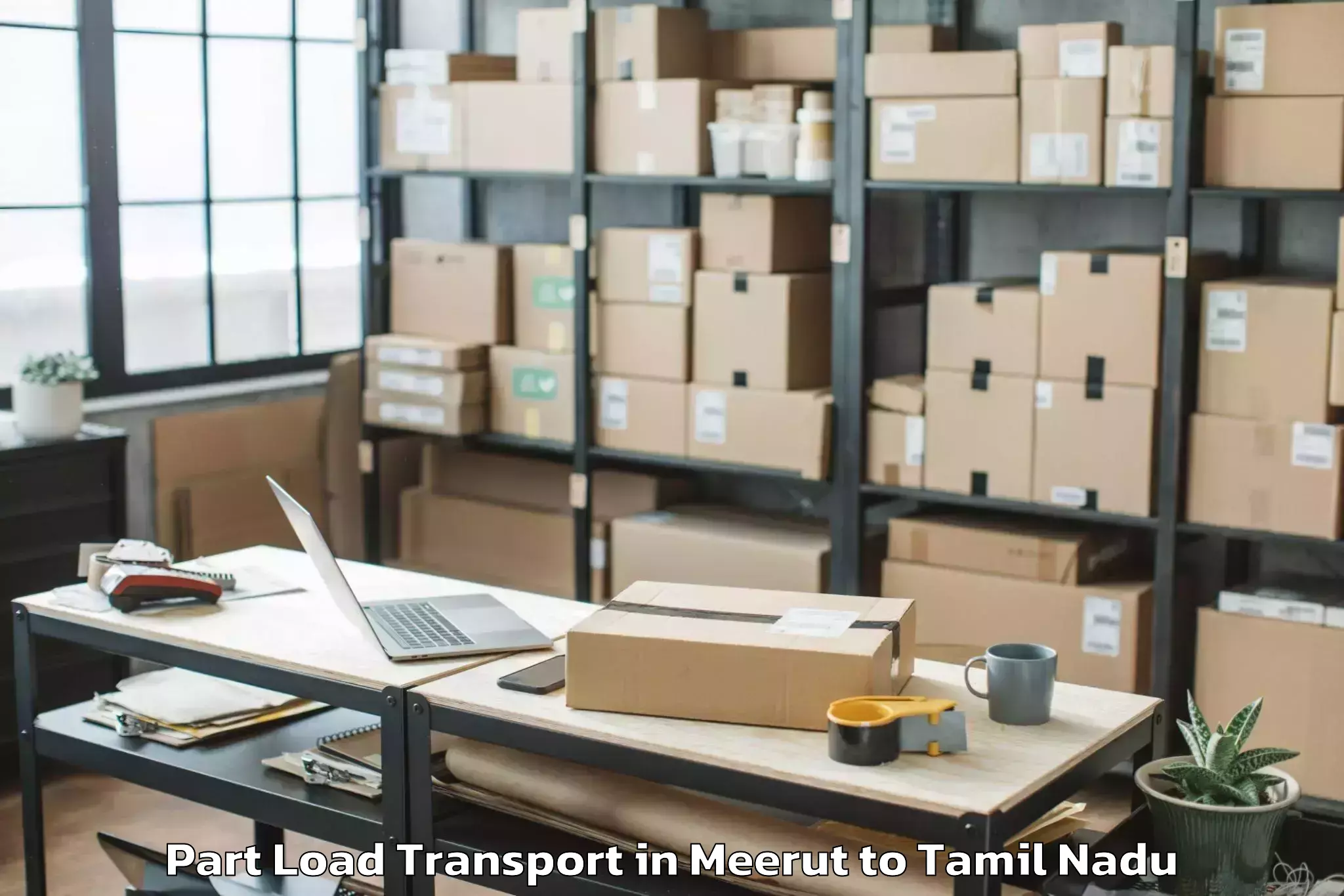 Book Meerut to Iluppur Part Load Transport